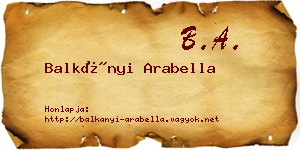 Balkányi Arabella névjegykártya